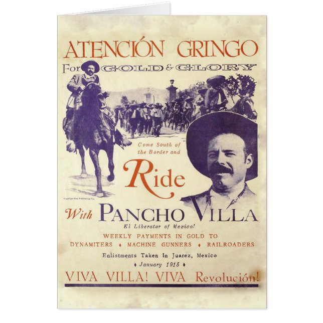 Pancho Villa 🔥 Mexican Hero General Cards (Front)