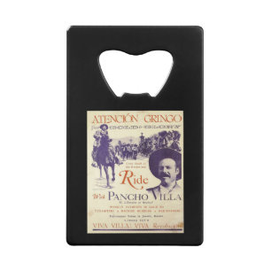 Pancho Villa 🔥 Mexican Hero General Credit Card Bottle Opener