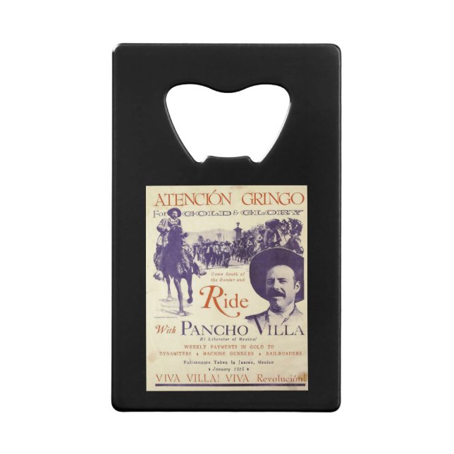 Pancho Villa 🔥 Mexican Hero General Credit Card Bottle Opener (Front)