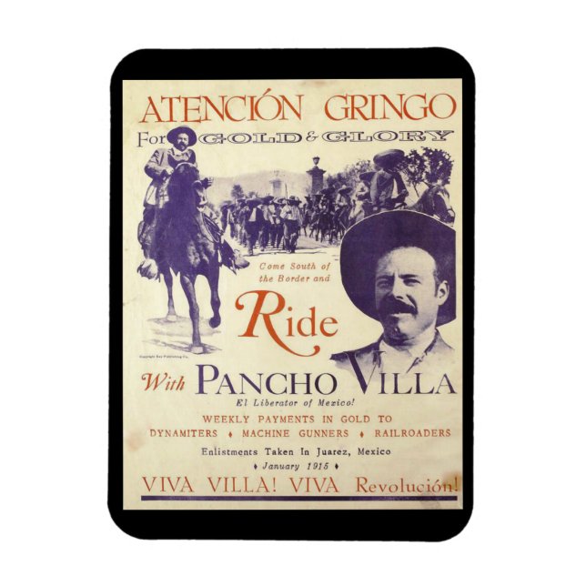 Pancho Villa 🔥 Mexican Hero General Magnet (Vertical)
