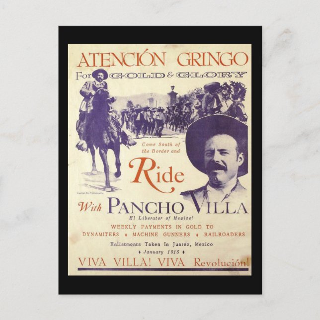 Pancho Villa 🔥 Mexican Hero General Postcard (Front)