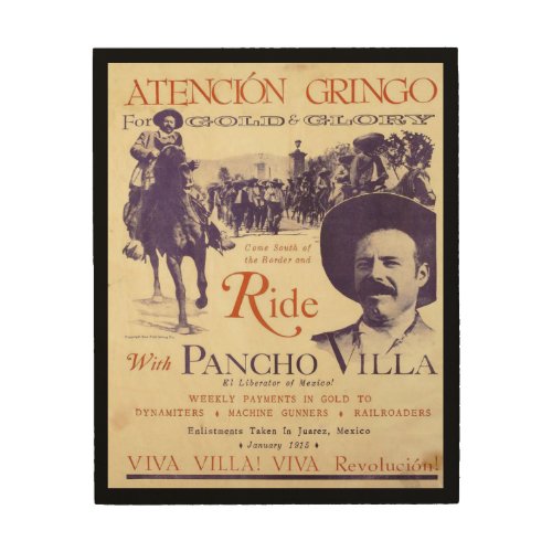 Pancho Villa Mexican Hero General Wood Wall Decor