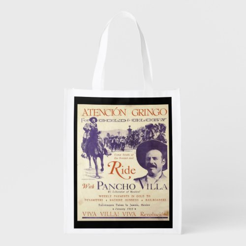 Pancho Villa Mexican Outlaw General  Grocery Bag