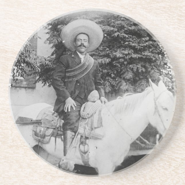 Pancho Villa Mexican Revolutionary General Sandstone Coaster (Front)