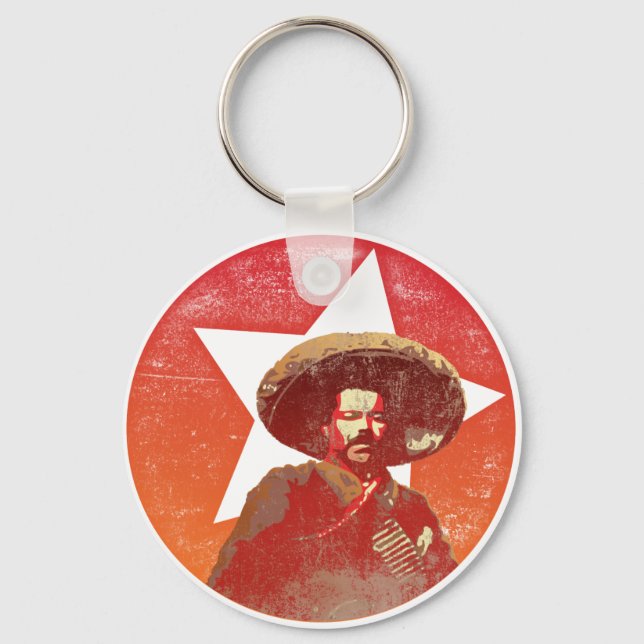 Pancho Villa Vintage Red Star Keychain (Front)