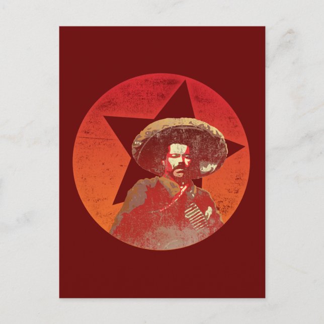 Pancho Villa Vintage Red Star Postcard (Front)