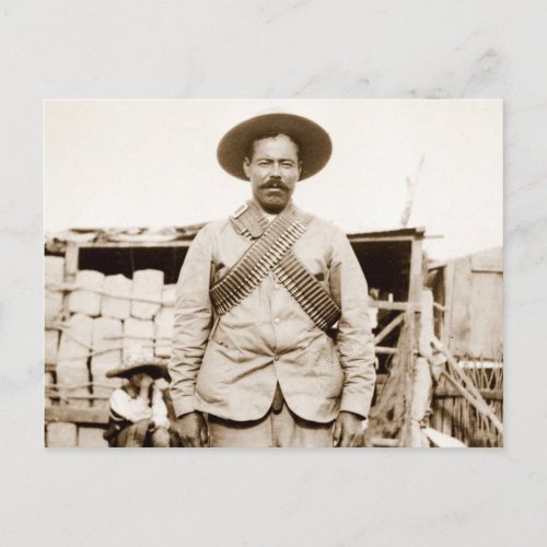 Pancho Villa with bandoliers Postcard