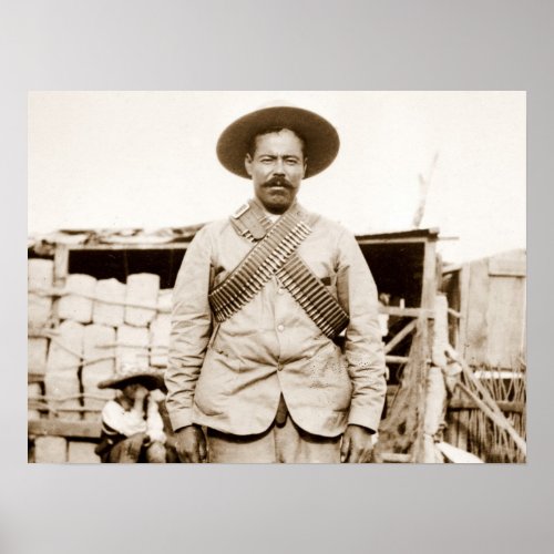 Pancho Villa with bandoliers Poster
