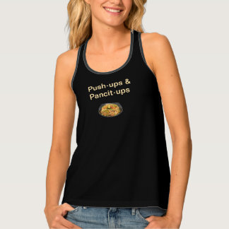 Pancit-ups Filipino Pun: Pancit Fitness Black Tank Top