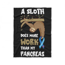 Pancreas Diabetes Awareness Work Sloth Type One Di Fleece Blanket