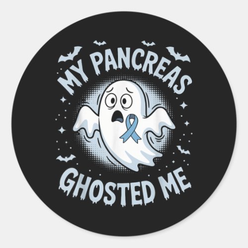 Pancreas Ghosted Funny Halloween Diabetes Classic Round Sticker