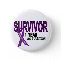 Pancreatic Cancer 1 YEAR SURVIVOR Button