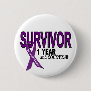 Pancreatic Cancer 1 YEAR SURVIVOR Button