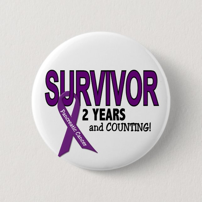 Pancreatic Cancer 2 YEAR SURVIVOR Button (Front)