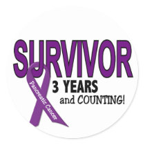 Pancreatic Cancer 3 YEAR SURVIVOR Classic Round Sticker