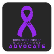 Pancreatic Cancer Advocate Black Square Sticker