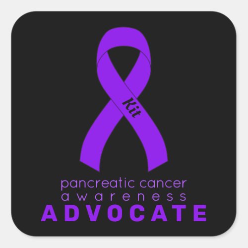 Pancreatic Cancer Advocate Black Square Sticker