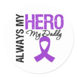 Pancreatic Cancer Always My Hero My Daddy Classic Round Sticker