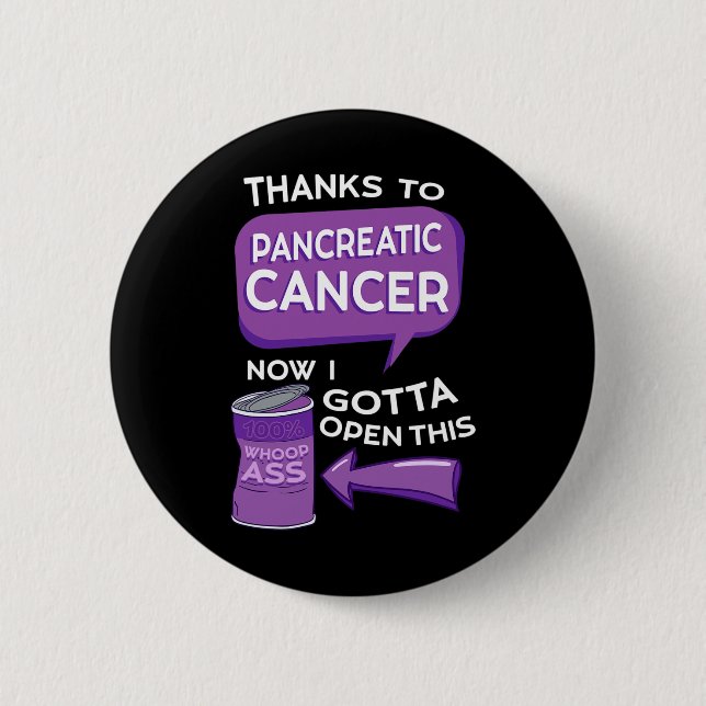 Pancreatic Cancer Awareness Adenocarcinoma Stomach Button (Front)