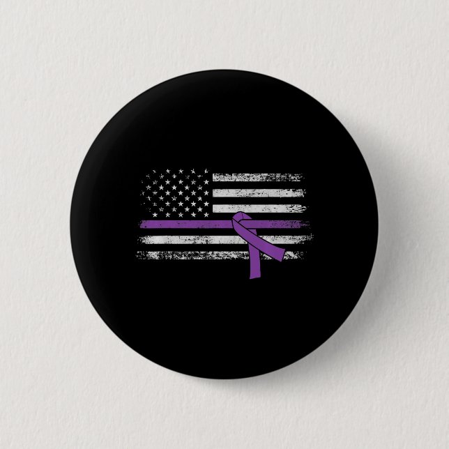 Pancreatic Cancer Awareness American Flag   Button (Front)