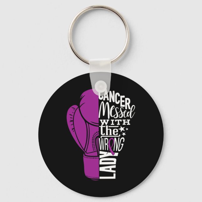 Pancreatic Cancer Awareness  Boxing Glove Tee Keychain (Front)