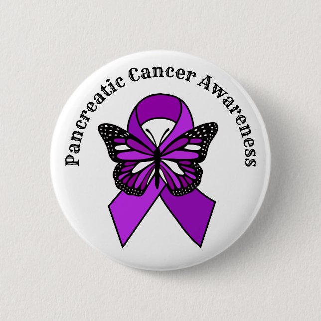 Pancreatic Cancer Awareness | Butterfly Button (Front)
