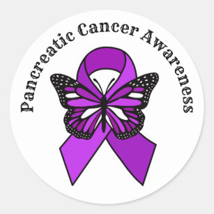 Pancreatic Cancer Awareness   Butterfly Classic Round Sticker