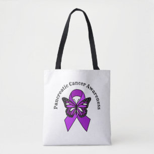 Pancreatic Cancer Awareness Butterfly Tote Bag