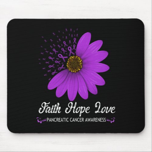 Pancreatic Cancer Awareness Faith Hope Love Purple Mouse Pad