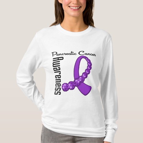 Pancreatic Cancer Awareness Gemstone Ribbon T_Shirt