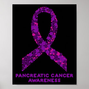 Pancreatic Cancer Awareness I Wear Purple Ribbon  Poster