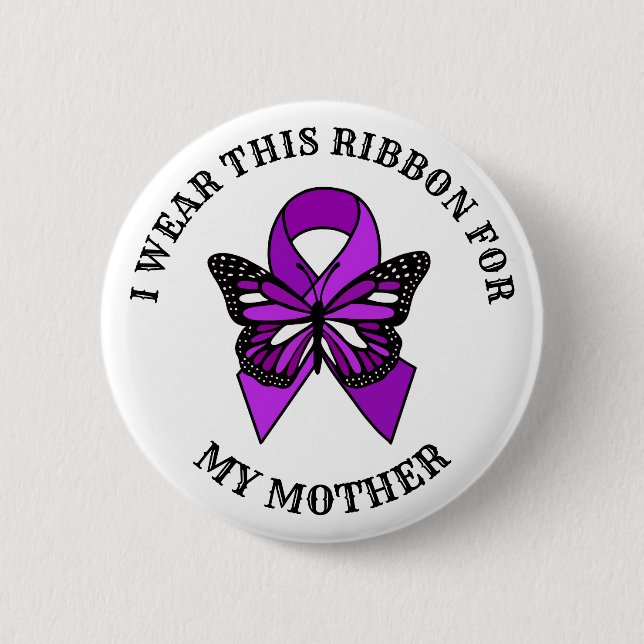 Pancreatic Cancer Awareness | I Wear This Ribbon Button (Front)