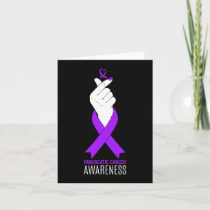Pancreatic Cancer Awareness Kpop Finger Heart Card