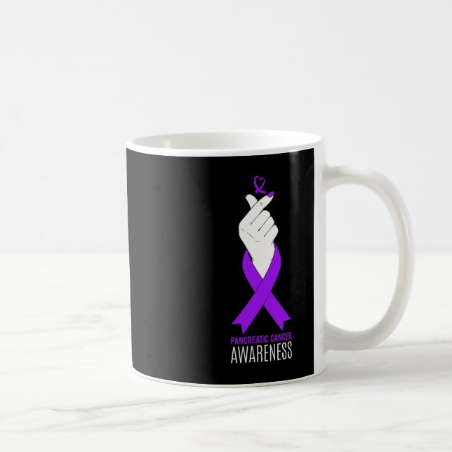 Pancreatic Cancer Awareness Kpop Finger Heart  Coffee Mug (Right)