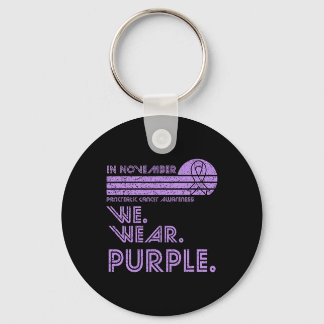 Pancreatic Cancer Awareness Month November Wear Pu Keychain (Front)