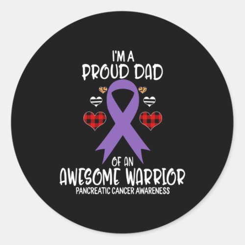 Pancreatic Cancer Awareness Month Purple Ribbon  Classic Round Sticker