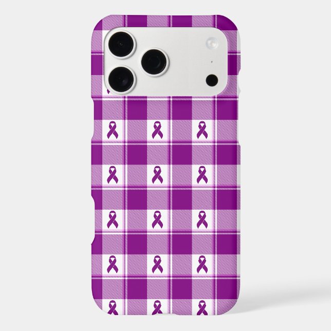 Pancreatic Cancer Awareness Plaid, Phone Case (Back)