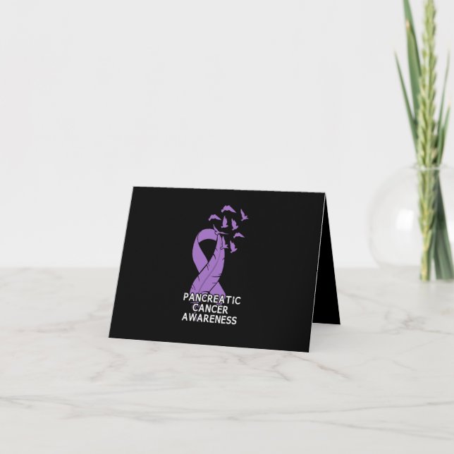 Pancreatic Cancer Awareness Purple Birds Invitation (Front)