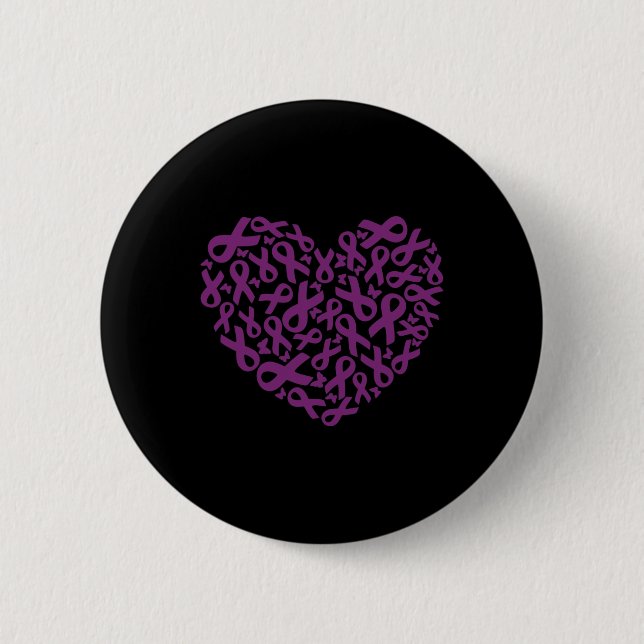 Pancreatic Cancer Awareness Purple Ribbon 2 Button (Front)