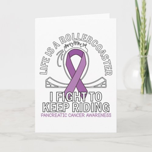 Pancreatic cancer awareness purple ribbon card