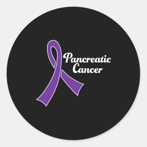 Pancreatic Cancer Awareness Purple Ribbon  Classic Round Sticker