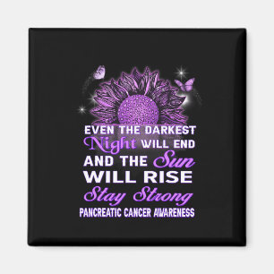 Pancreatic Cancer Awareness Purple Ribbon Sunflowe Magnet