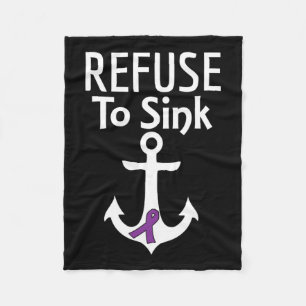 Pancreatic Cancer Awareness Refuse To Sink Fighter Fleece Blanket