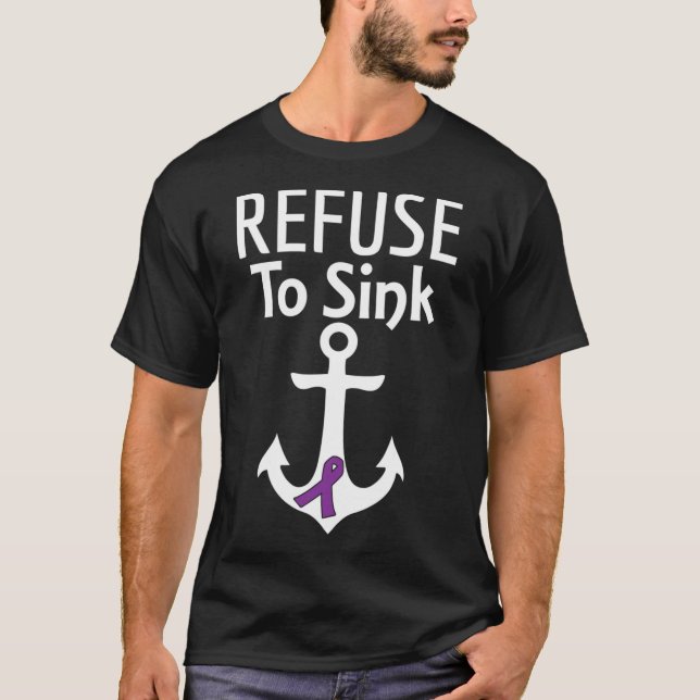 Pancreatic Cancer Awareness Refuse To Sink Fighter T-Shirt (Front)