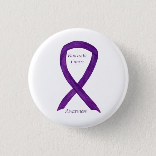 Pancreatic Cancer Awareness Ribbon Custom Art Pins