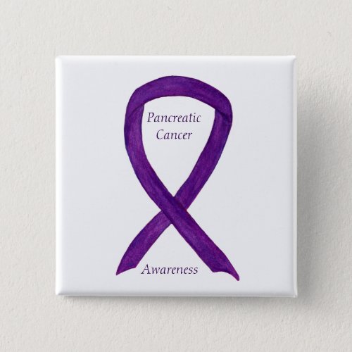 Pancreatic Cancer Awareness Ribbon Custom Art Pins