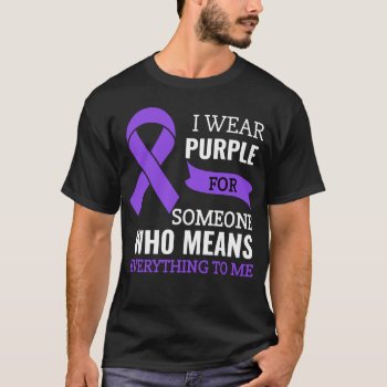 Pancreatic Cancer Awareness Ribbon I Wear Purple F T-shirt by RainbowChild_Art at Zazzle