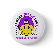 Pancreatic Cancer Awareness Ribbon Support Gifts Button