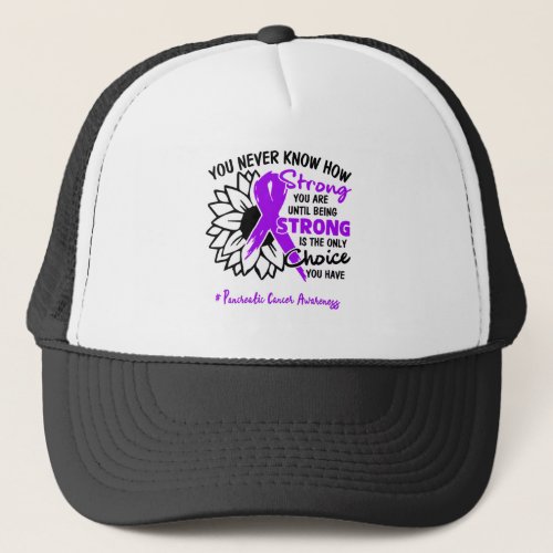 Pancreatic Cancer Awareness Ribbon Support Gifts Trucker Hat