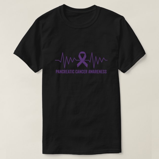 Pancreatic Cancer Awareness small Purple ribbon he T-Shirt (Design Front)